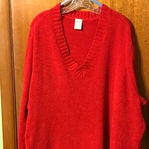 Red sparkly plus size sweater